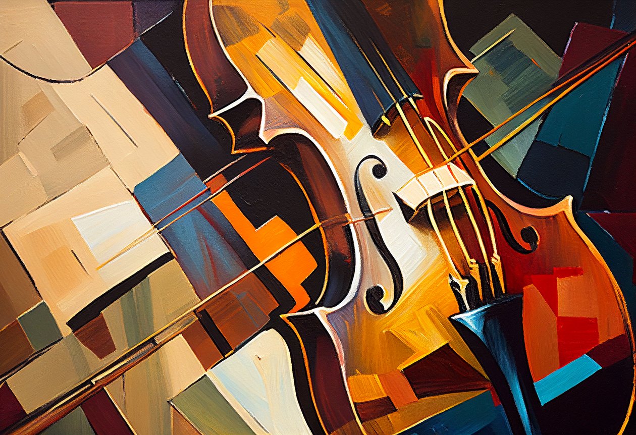 Peinture de violon abstraite - F. Abderrahim