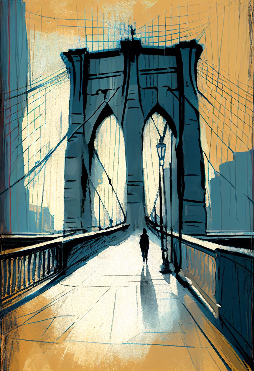 Croquis abstrait du pont de Brooklyn - F. Abderrahim