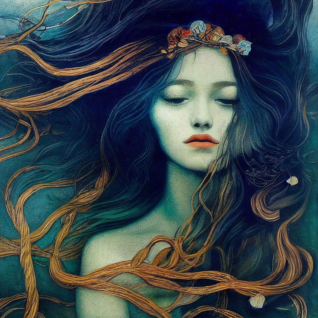 Belle fille avec cheveux dansant dans le vent - F. Abderrahim