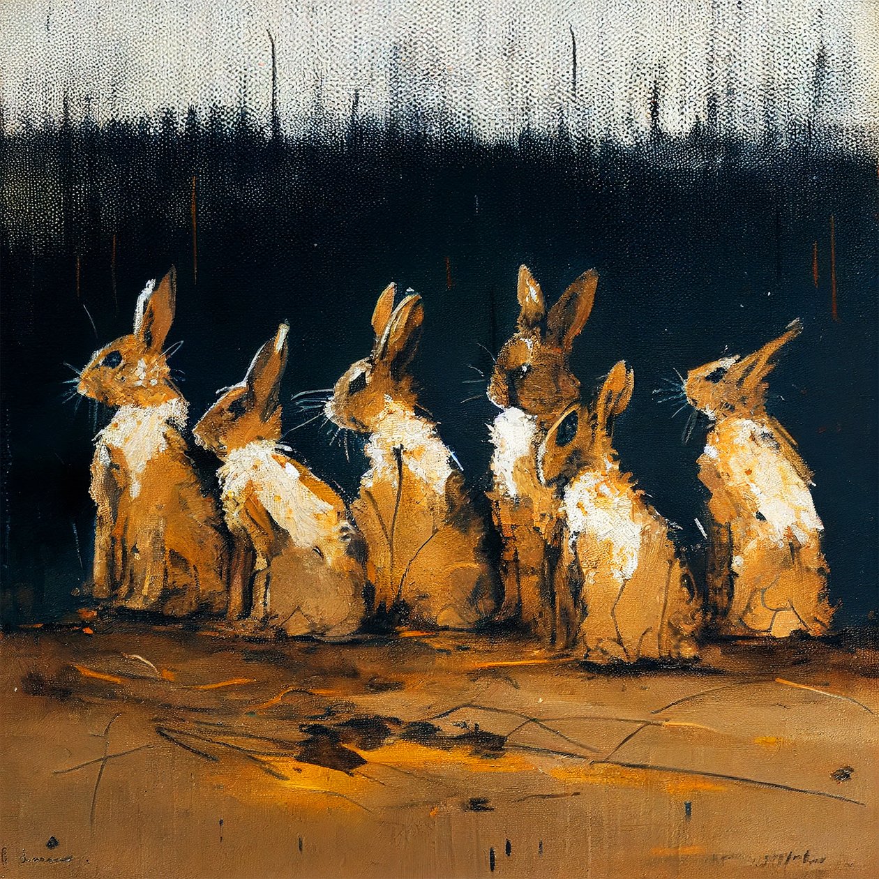 Lapins en style figuratif - F. Abderrahim