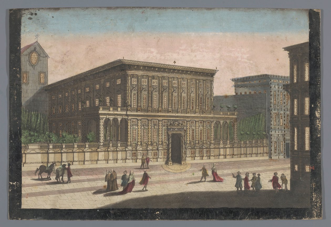 Vue du Palazzo Doria-Tursi à Gênes - familie Remondini (attributed to)