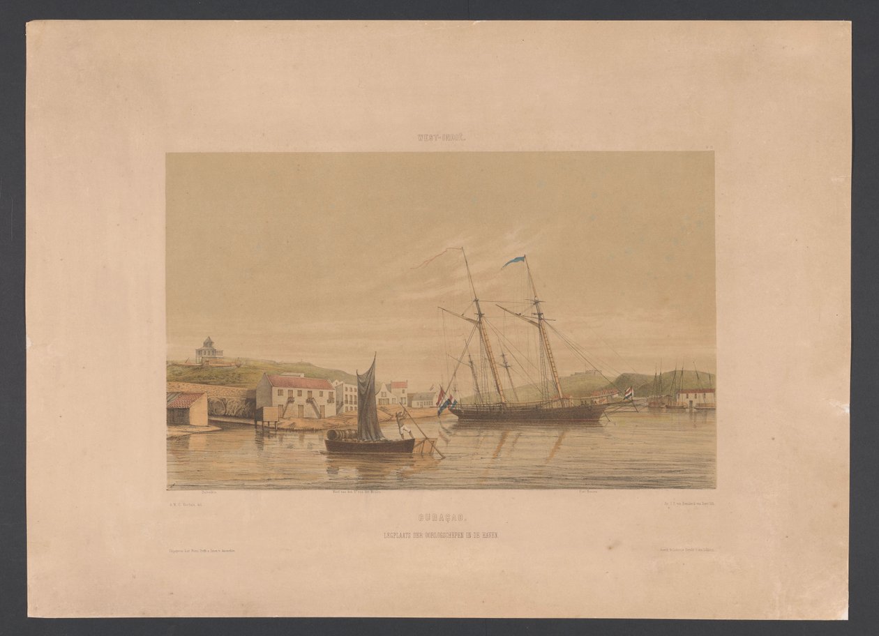 Port de Willemstad (Curaçao. Emplacement des navires de guerre dans le port) - jonkheer Jacob Eduard van Heemskerck