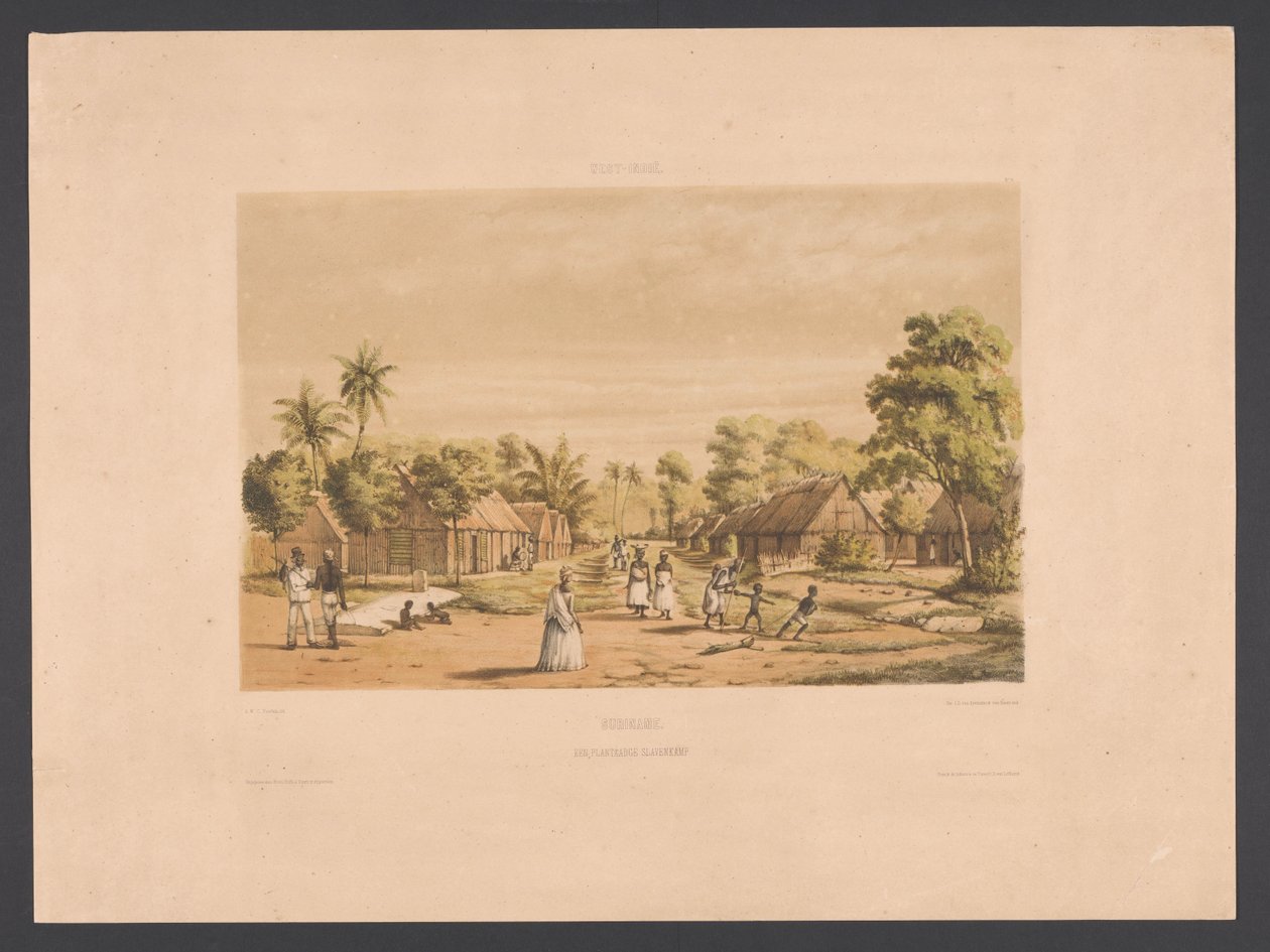 Habitations des esclaves dans une plantation du Suriname - jonkheer Jacob Eduard van Heemskerck