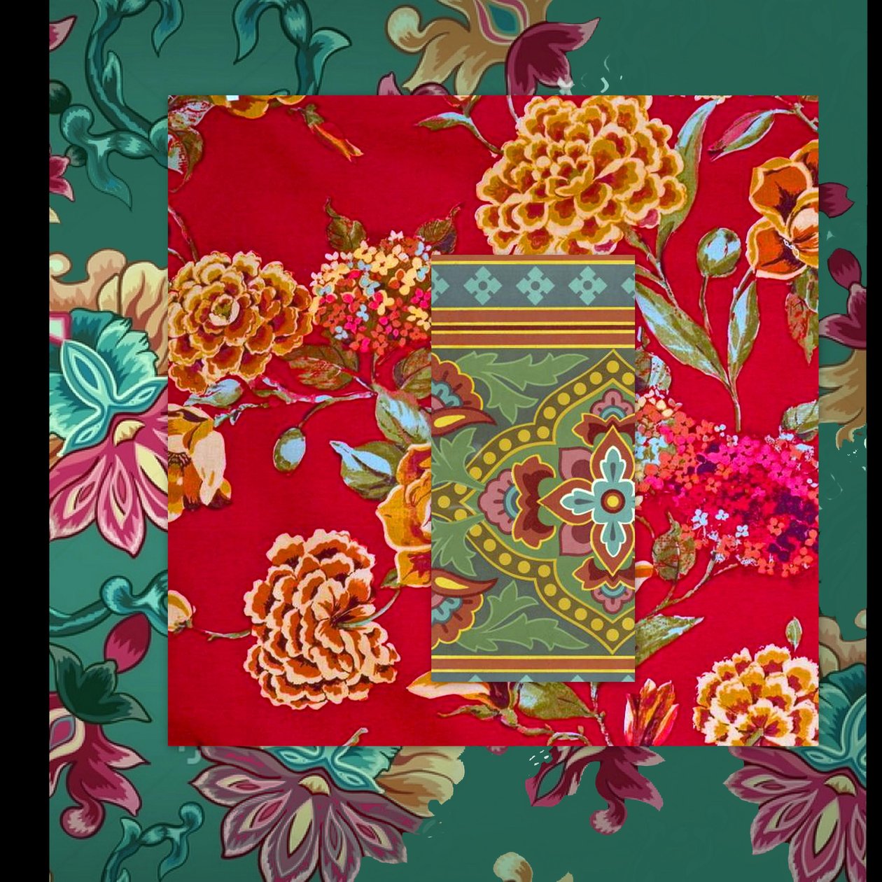 COLLAGE FLORAL MIXTE, 2018 (techniques mixtes) - linda arthurs