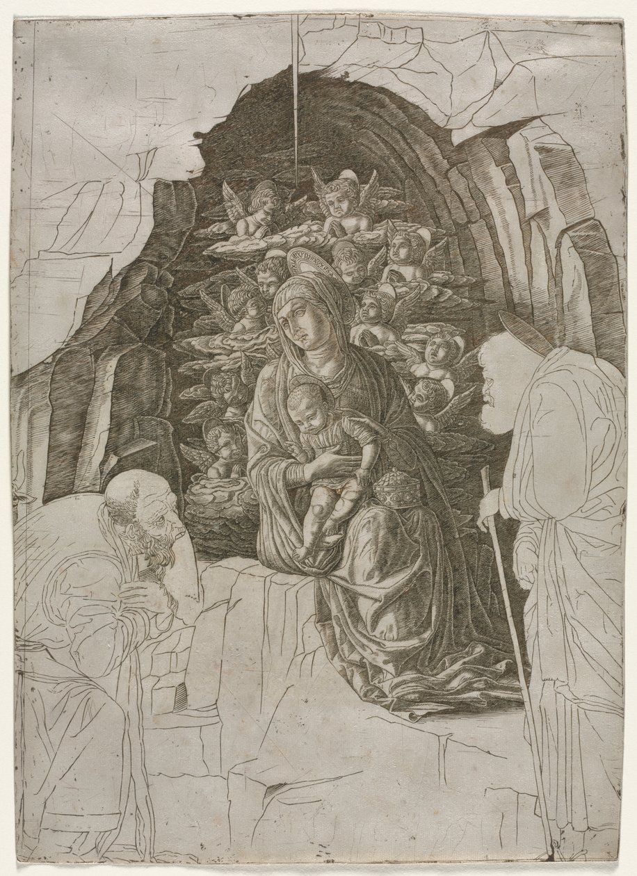Vierge et Enfant dans la grotte - probably by the so called Premier Engraver
