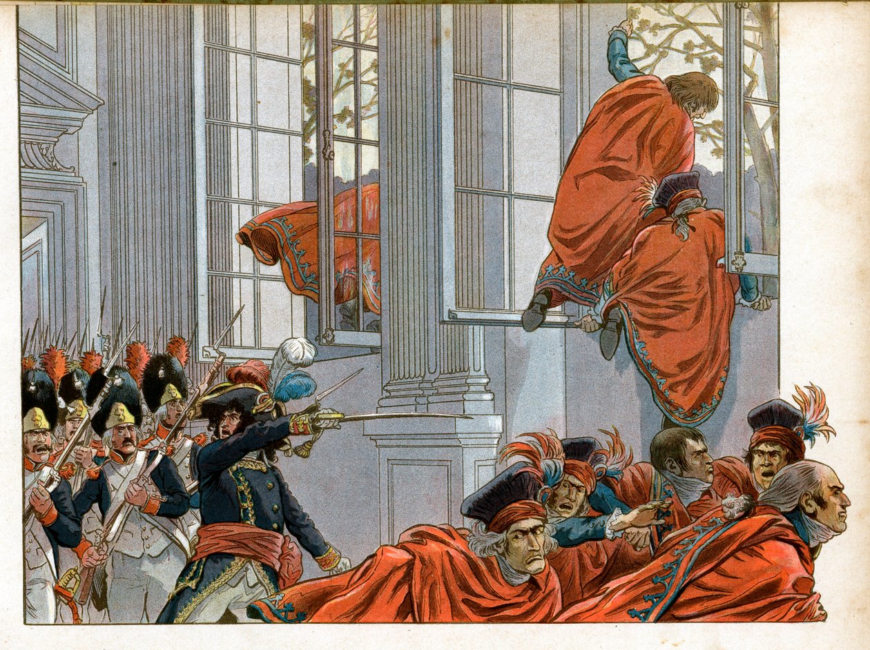 Consulat : Joachim Murat entre dans la Chambre du Conseil des Cinq-Cents avec 50 hommes pour chasser les sénateurs lors du coup d