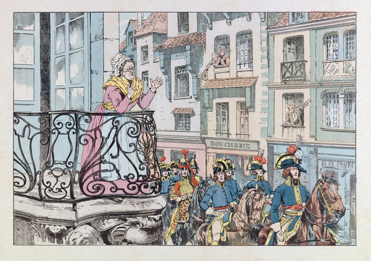 Illustration du livre « Les épées de France » : Le général Louis Lazare Hoche (1768-1797) défile à la tête de ses troupes - pseudonym for Onfray de Breville Jacques Job