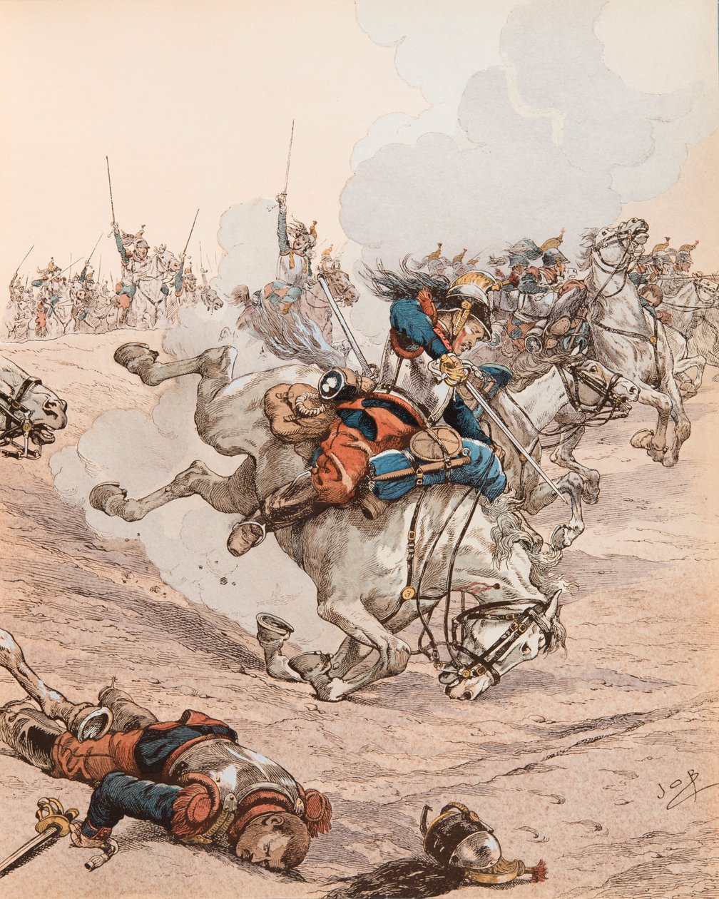 Charge des cuirassiers à la bataille de Reichshoffen (ou Frœschwiller-Wœrth) en 1870, Collection privée - pseudonym for Onfray de Breville Jacques Job