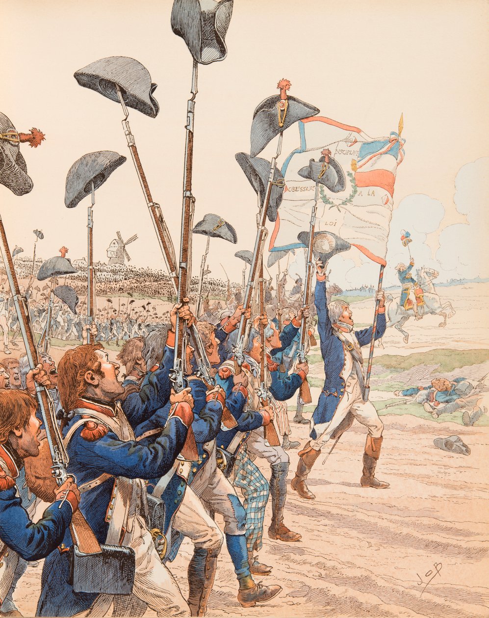 La Bataille de Valmy en 1792 pendant les guerres de la Révolution française - pseudonym for Onfray de Breville Jacques Job