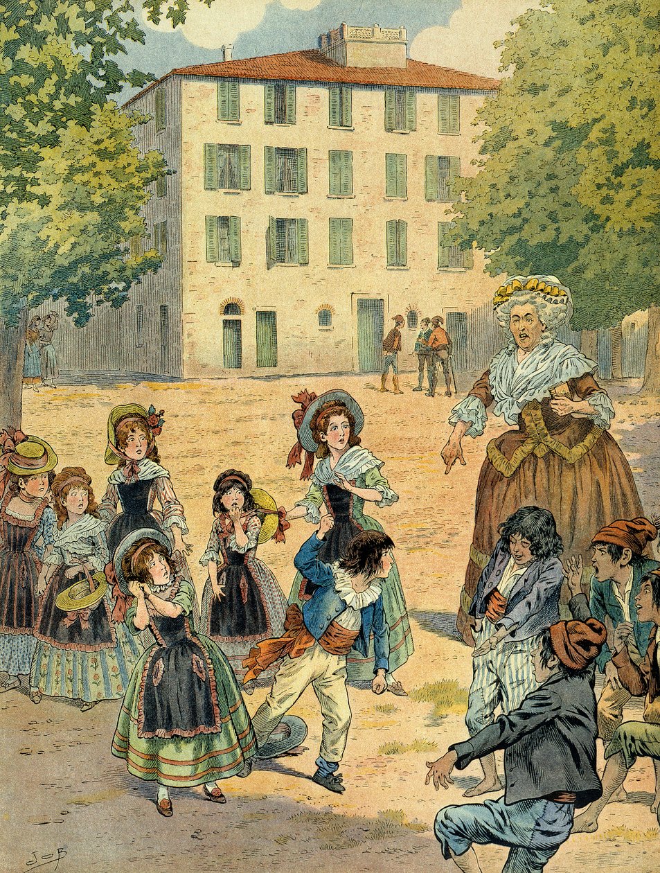 Napoléon Ier Bonaparte à Ajaccio réprimandé par sa gouvernante - pseudonym for Onfray de Breville Jacques Job