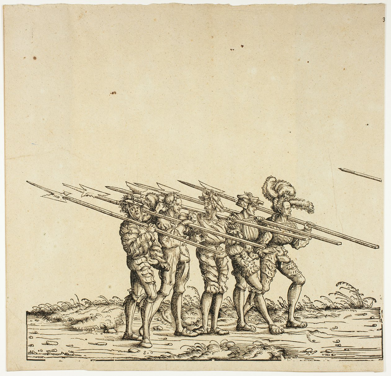 Hallebardiers, de la procession triomphale de Maximilien - the Elder Hans Burgkmair