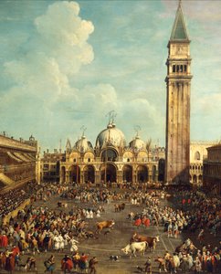 Corrida ou chasse au taureau sur la Piazza San Marco