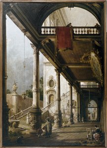 Caprice avec colonnade et cour - Canaletto