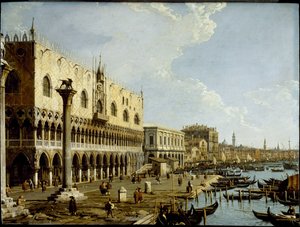 Venise : vue du Palais des Doges et de la Riva degli Schiavoni depuis la Piazzetta, vers 1729