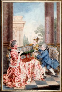 La belle Madame Caze, épouse du fermier général et ses enfants