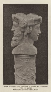 Pièce de sculpture, probablement destinée à représenter le dieu Janus