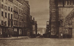 La rue du Cloître-Notre-Dame, vue du Parvis vers 1865 - (after) French Photographer
