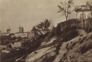 Les jardins de Montmartre avec le moulin le Blute-fin vers 1860 - (after) French Photographer