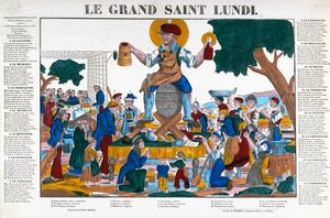 Le Grand Saint Lundi, caricature sur les ouvriers et commerçants qui consacrent les lundis à l
