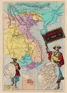 Carte de Tonkin, Annam, Cochinchine - (after) French School