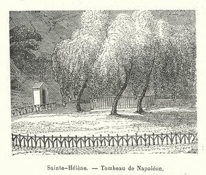 Sainte-Hélène, Tombeau de Napoléon (gravure) - (after) French School