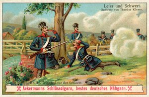 Chanson à boire avant la bataille (chromolithographie)