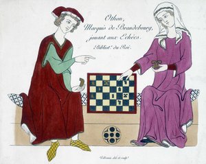 Othon, marquis de Brandebourg, jouant aux échecs - Allemagne 13ème siècle