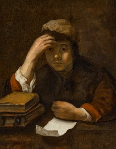 Un garçon qui lit (huile sur toile)
