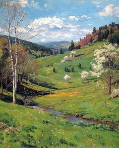 beaux paysages, plateaux verts au printemps, décoration murale que vous allez adorer