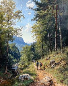 Promenade dans la jungle à travers les montagnes, paysage