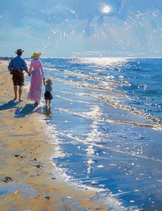 Paysage avec une plage isolée