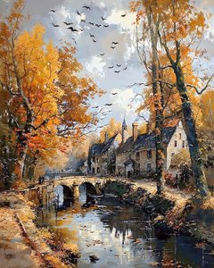 Un vieux pont avec un ruisseau en dessous dans une petite ville - F. Abderrahim