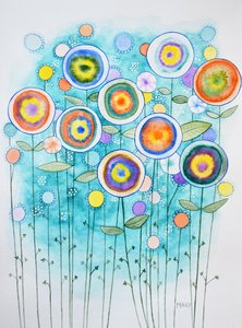 Fleurs abstraites - Marys Watercolors