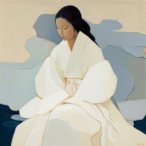 Peinture coréenne, une femme portant un Hanbok traditionnel, Décor mural à vendre