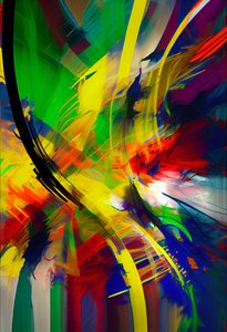 Peinture numérique abstraite Un mélange de couleurs vives, impression sur toile en ligne sur demande