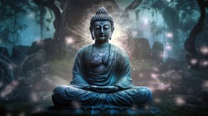 Bouddha assis en méditation paisible, toile bouddhiste spirituelle, art mural encadré - F. Abderrahim