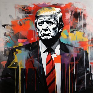 Donald trump graffiti  street art dessin, en ligne, poster impressions qualité - F. Abderrahim