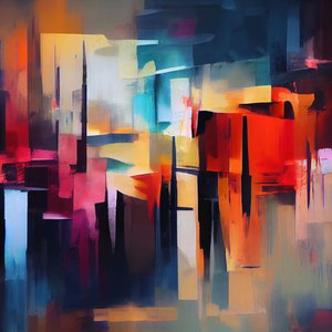 Composition abstraite vibrante, décoration murale | print on demand uk - F. Abderrahim