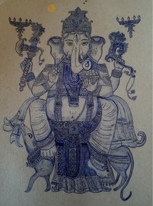 Ganesha chevauche Vahana.