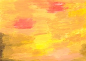 Une fusion expressive de couleurs rouges, jaunes et orangées qui dansent en harmonie