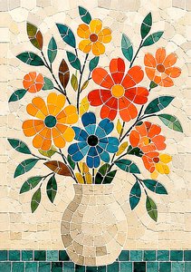 Une harmonie florale en mosaïque
