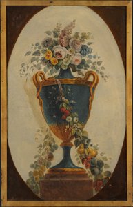 Vase de Fleurs Drapé de Guirlandes - 18th century . French Painter