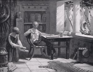 Xénophon dictant son histoire, illustration de 