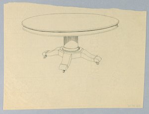 Conception pour une table ronde sur base moulée - A.N. Davenport Co.