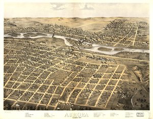 Aurora, Illinois 1867. LOC 73693341 - A.; Chicago Lithographing Co. Ruger