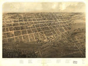 Vue aérienne de la ville de Marshall, Calhoun Co, Michigan. LOC 73693437