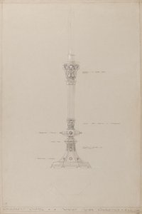 Chapel des Enfants : candélabre en argent proposé, taille réelle