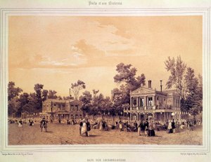 Vue du Café des Ambassadeurs sur les Champs-Élysées à Paris