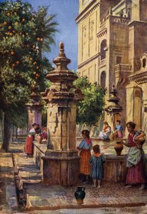 Cordoue, fontaine dans le Patio de los Naranjos