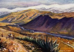 Grenade, Vue de la Sierra Nevada et du Rio Genil (lithographie en couleur) - A. Trevor Haddon